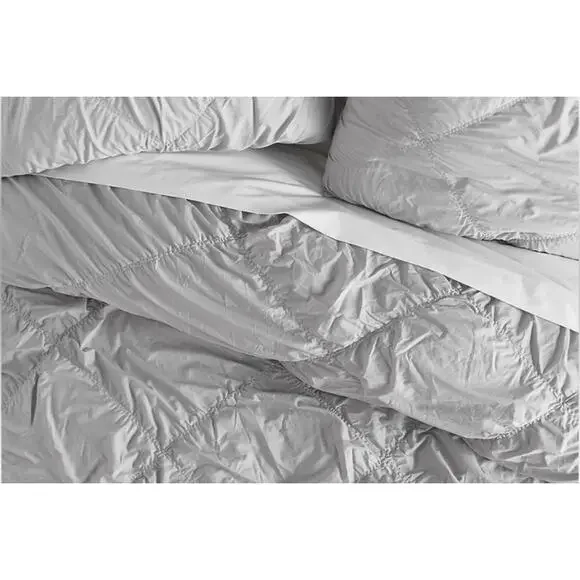 Pottery Barn Teen Organic Ruched Diamond Duvet Cover Light Gray Twin/Twin XL New - Picture 6 of 7